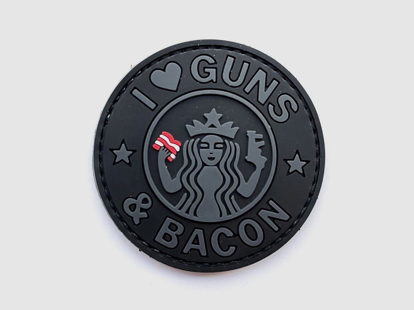 I Love Guns and Bacon Patch Schwarz