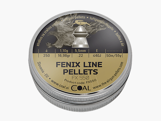 Coal Fenix Line FX550 Spitzkopf Diabolos geriffelter Schaft Kal. 5,5mm/.22 250 Stk.