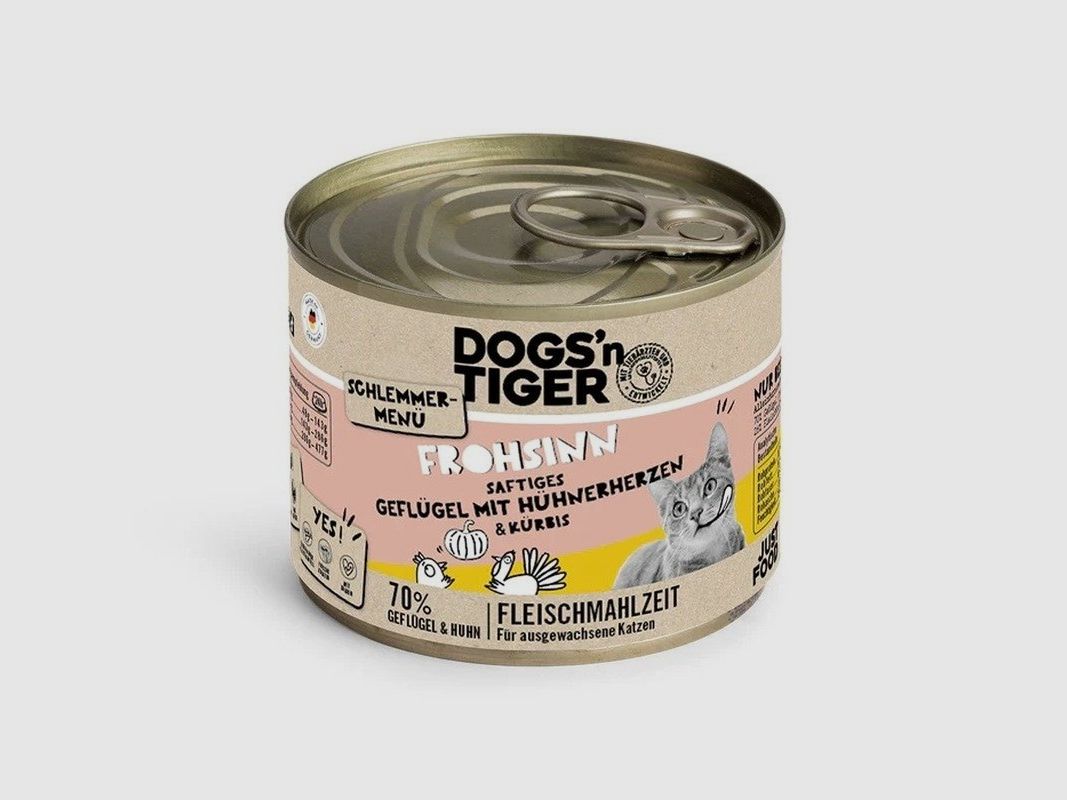 Dogs'n Tiger Katzen Nassfutter Frohsinn Geflügel 200 g