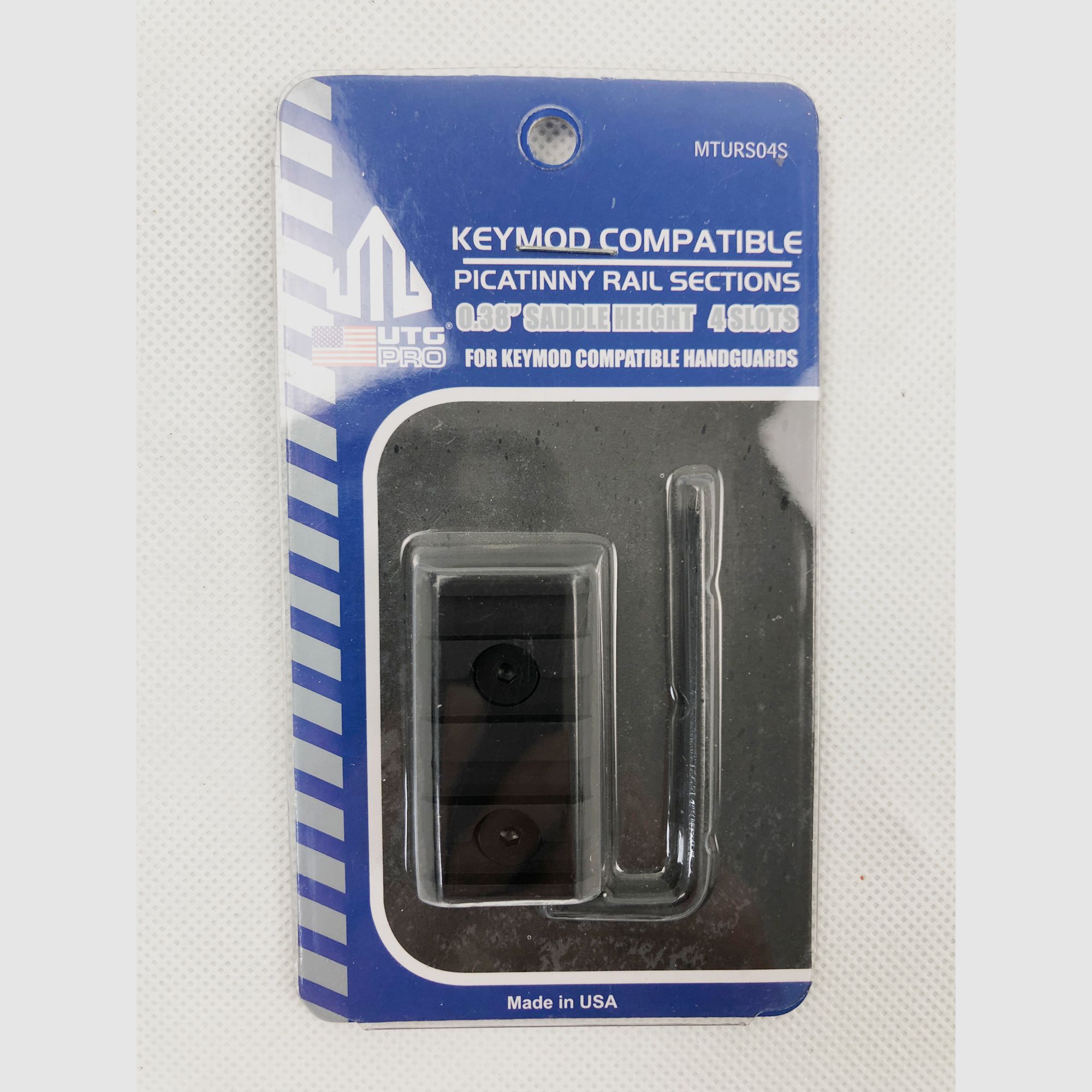 Section de rail Picatinny Keymod UTG PRO 1,57 pouce (4 emplacements)