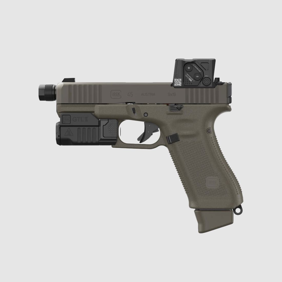 Glock 45 Hunter Combo A-CUT COA + GTLII Selbstladepistole – Kal. 9x19, Bild 1 von 3