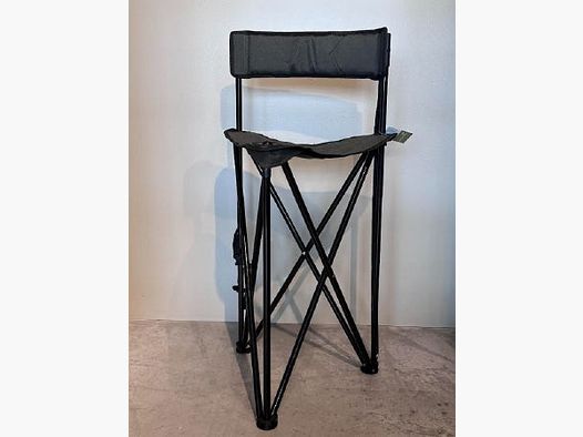 Tripod stool with backrest, green