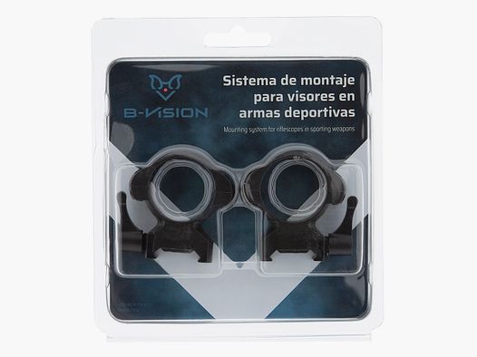 Anillas desmontables de acero 4 tornillos 30mm Weaver y Picatinny B-Vision ALTAS H:13