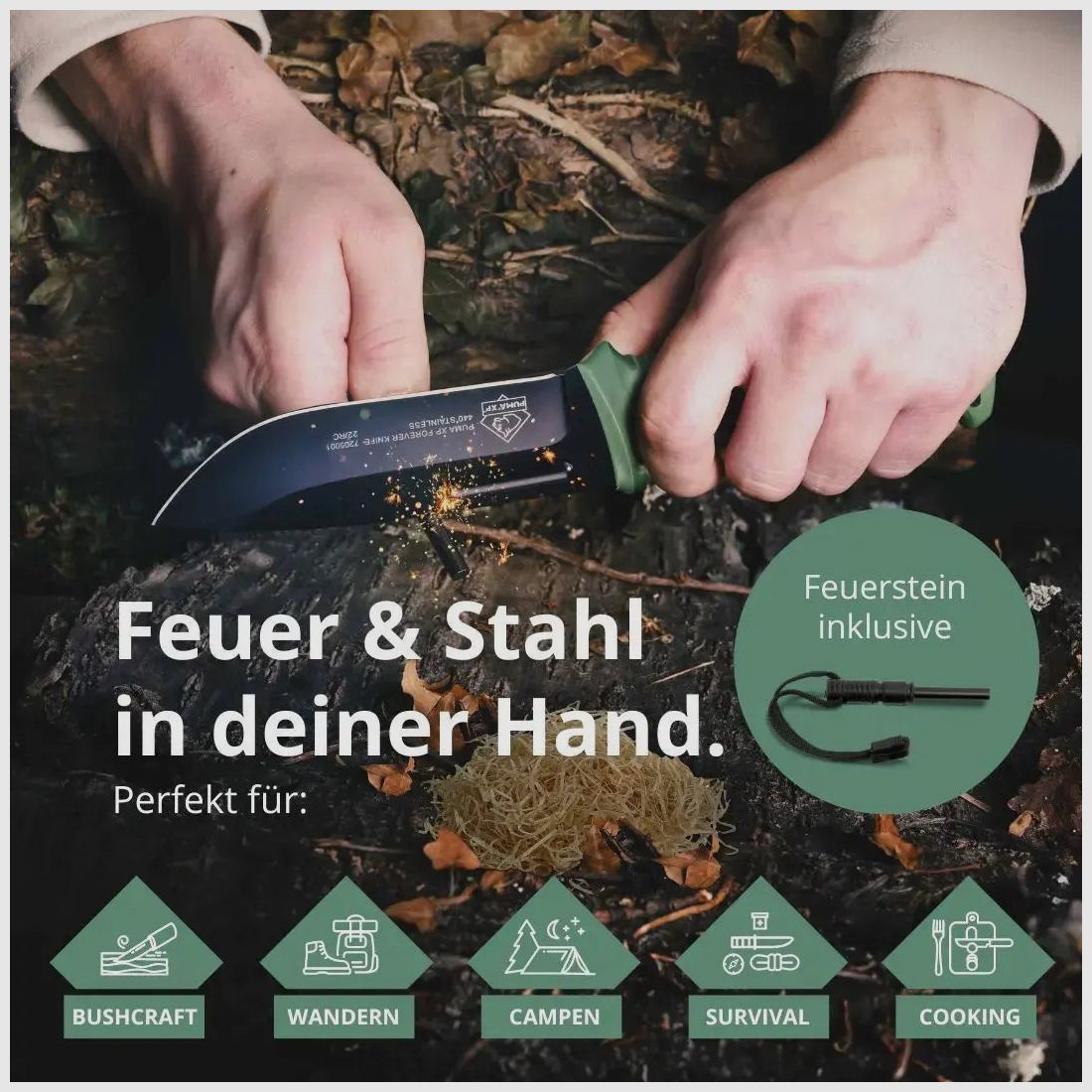 PUMA XP forever survival knife with fire starter