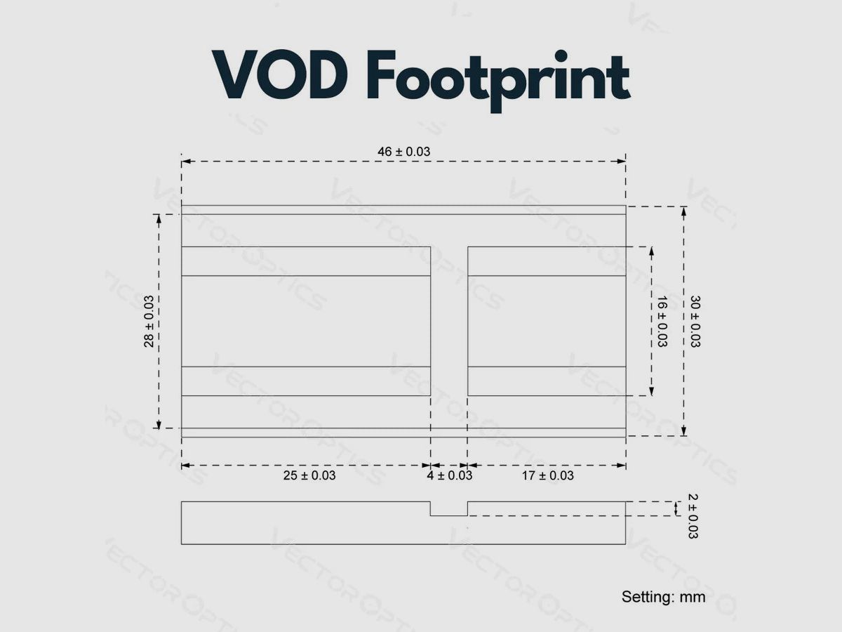 Vector Optics SCFRM-17 Montage mit VOD (Aimpoint) Footprint für 11mm Dovetail, h=6mm