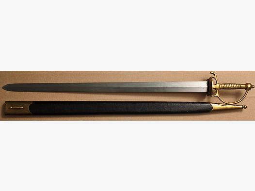Spada corta con rivestimento in ottone, smussata