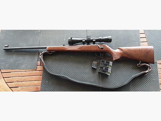 Repetierbüchse Anschütz 1416 Kaliber 22 l.r.  mit Glas Walther 3-9x 40 NEUWERTIG !