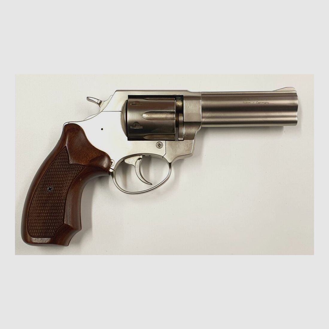 Röhm Schreckschussrevolver RG99N, Satin mit Holzgriffschalen, 9mm R.K., gebraucht