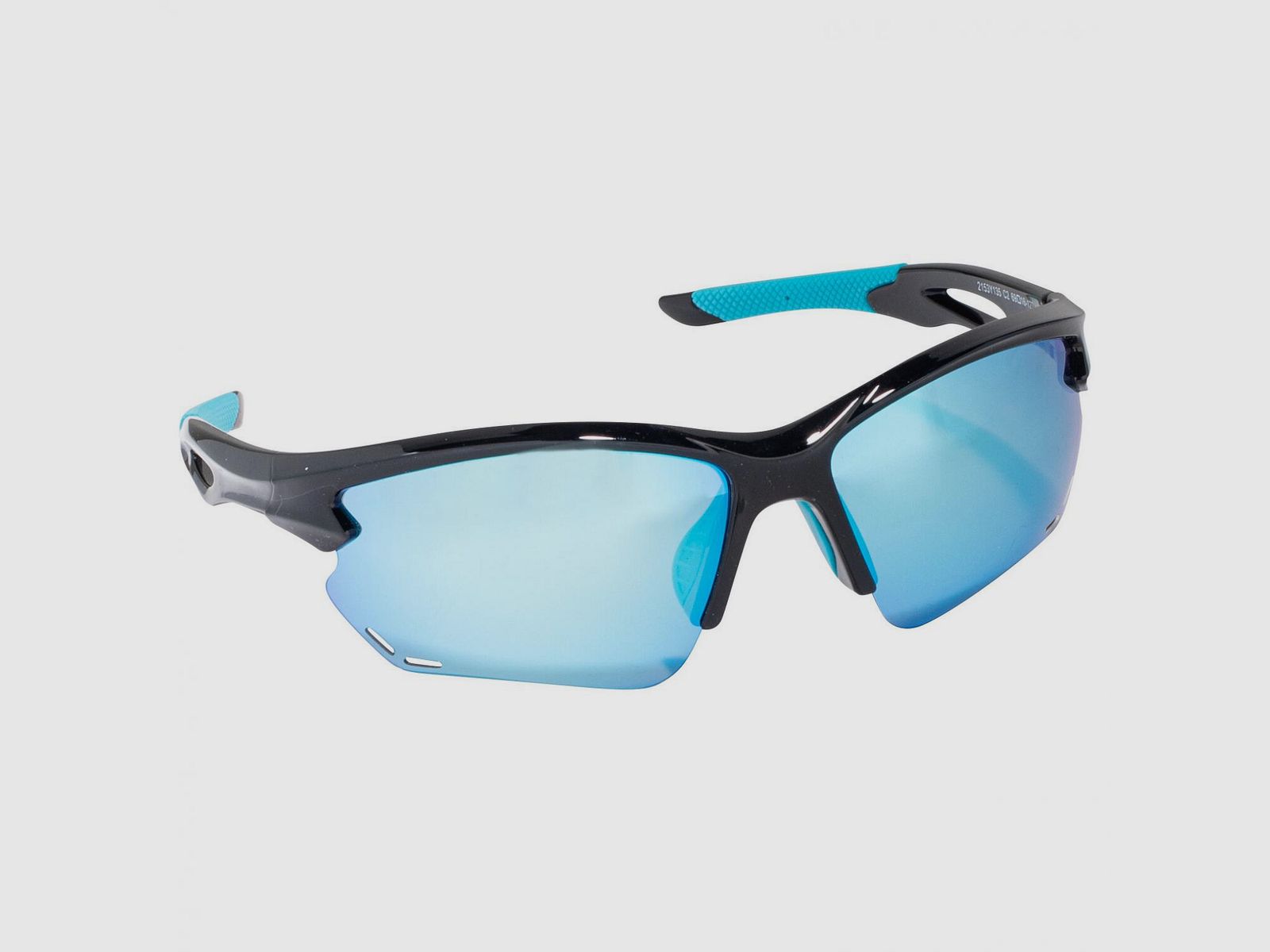 Polbrille (Schwarz/Blaue Gläser)