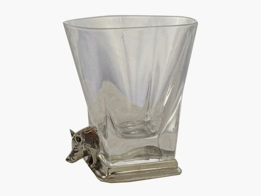 Lovergreen Accessoires Motiv Gin-Glas quadratisch mit Wildschein-Ornament