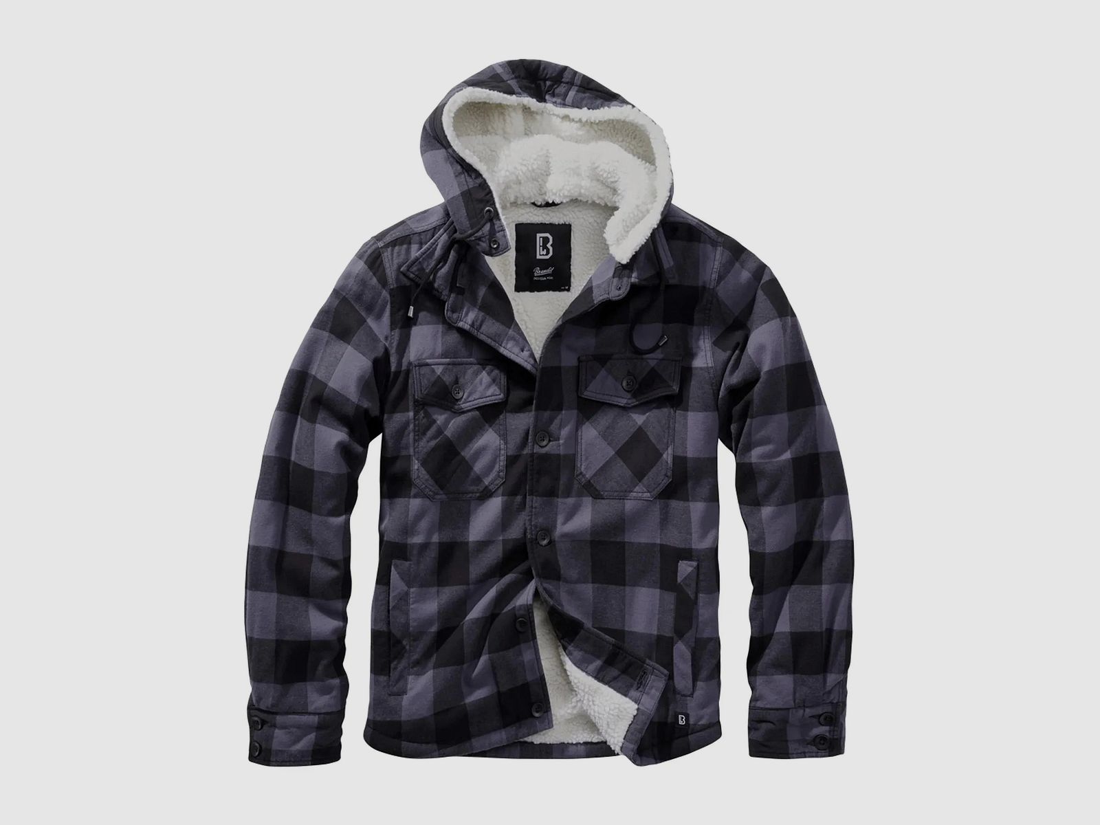 Brandit Brandit Jacke Lumberjacket Hooded schwarz grau