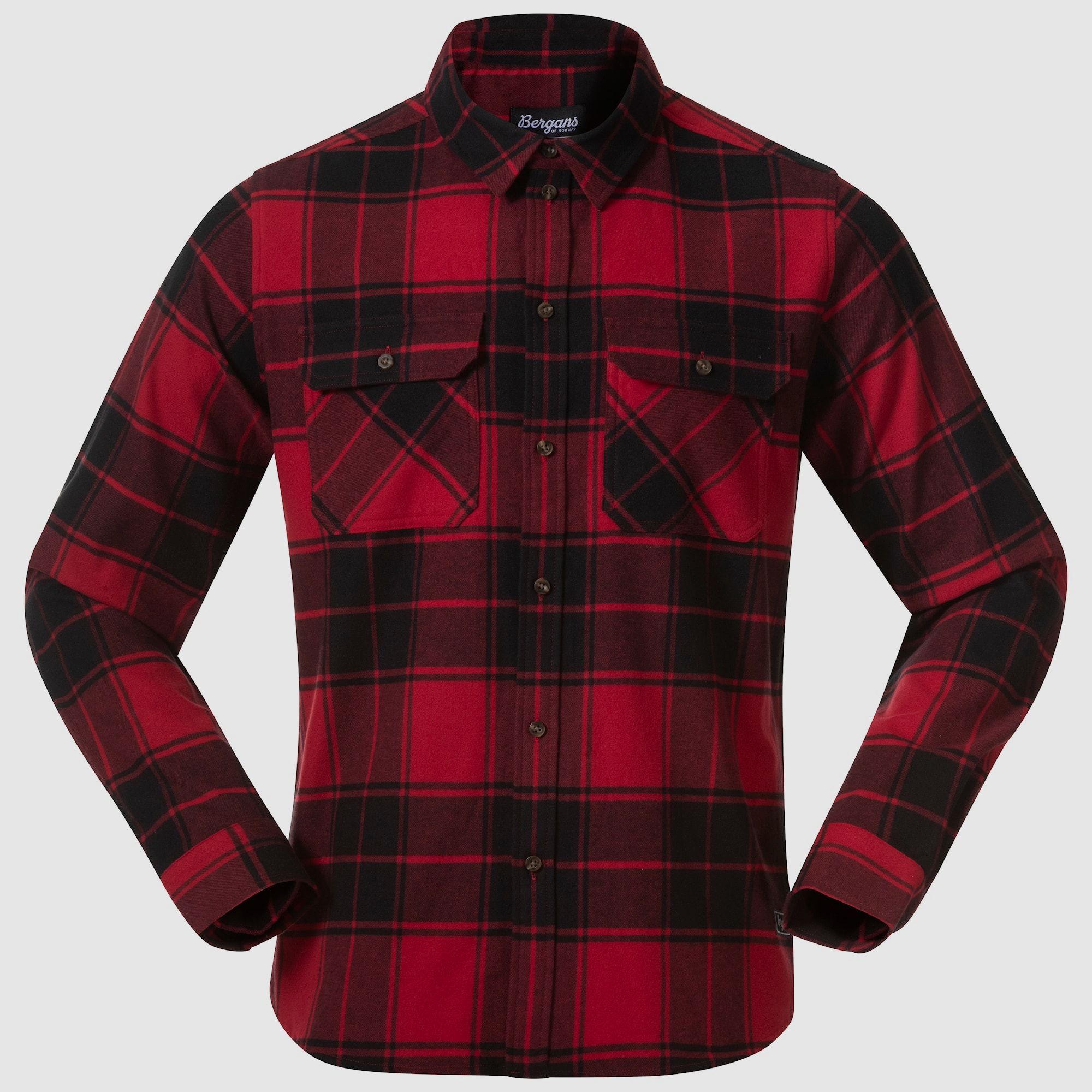 Bergans Nordmarka Flanellhemd Herren Rot/Schwarz kariert S