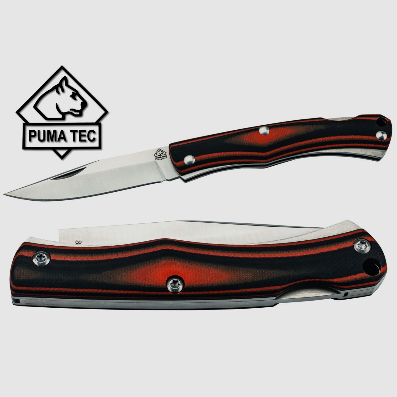PUMA TEC Taschenmesser SLIM LINE II, 77 mm Klinge AISI 420 Stahl, G10 Griffe