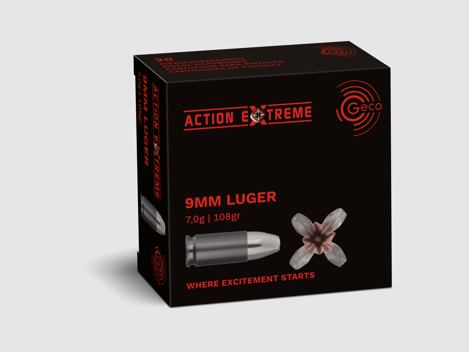 Geco 9 mm Luger 108 gr Action Extreme