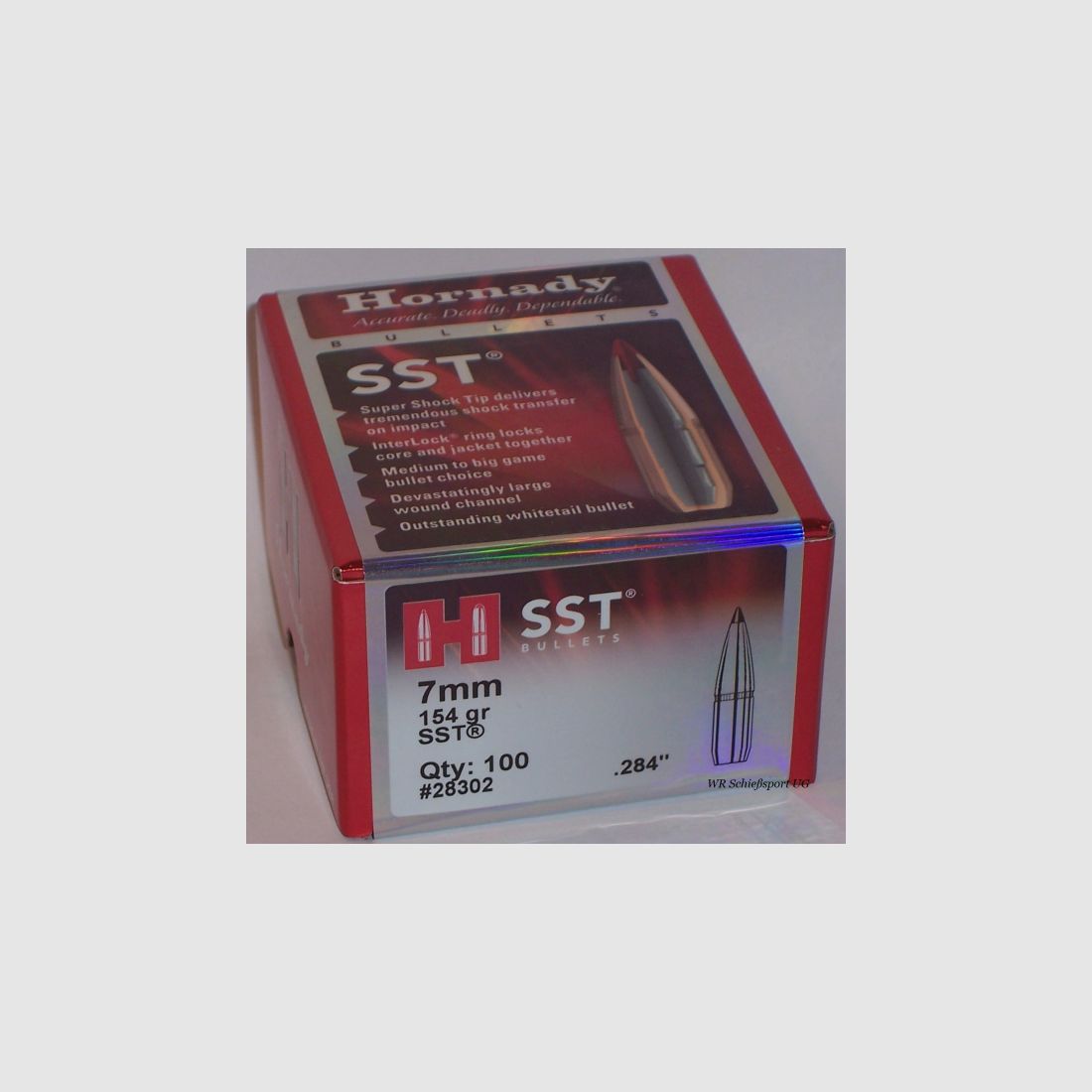 100St. HORNADY Geschosse 7mm(.284Dia.) - 154 - SST - #28302