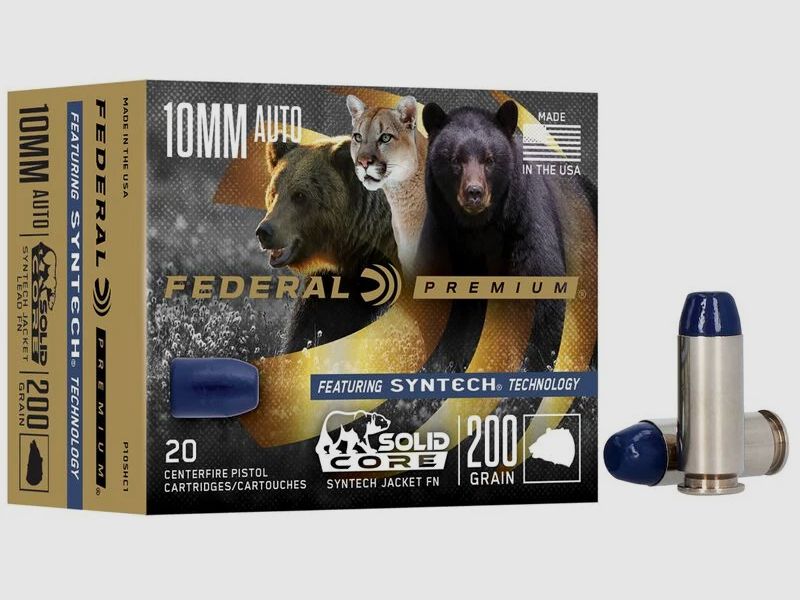 Federal Premium Syntech Solid Core 10mm ACP 200GR JHP 20 Patronen
