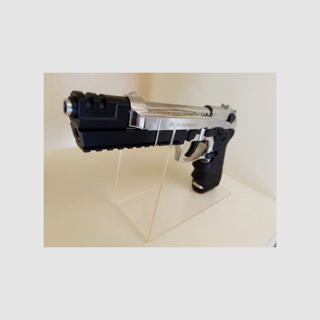 EKOL FIRAT MAGNUM 92 CHROM Combat Griffe et Compensateur 9mm PAK