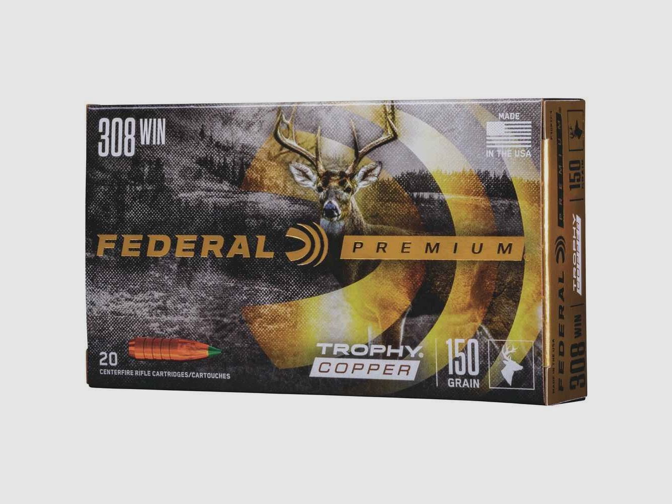 .308 Win. Trophy Copper bleifrei 9,7g/150grs. Federal Ammunition