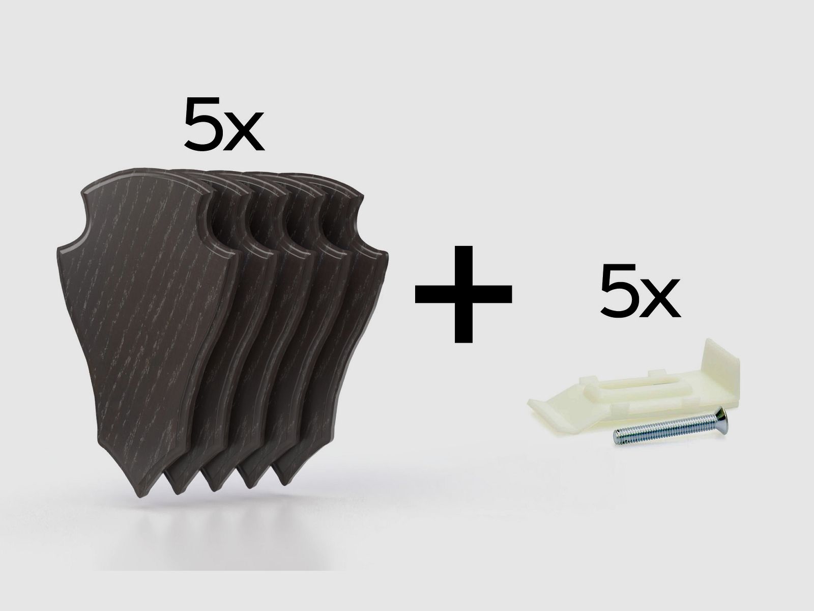 5x Rehbockbrett Eiche 2 22x13 dunkel