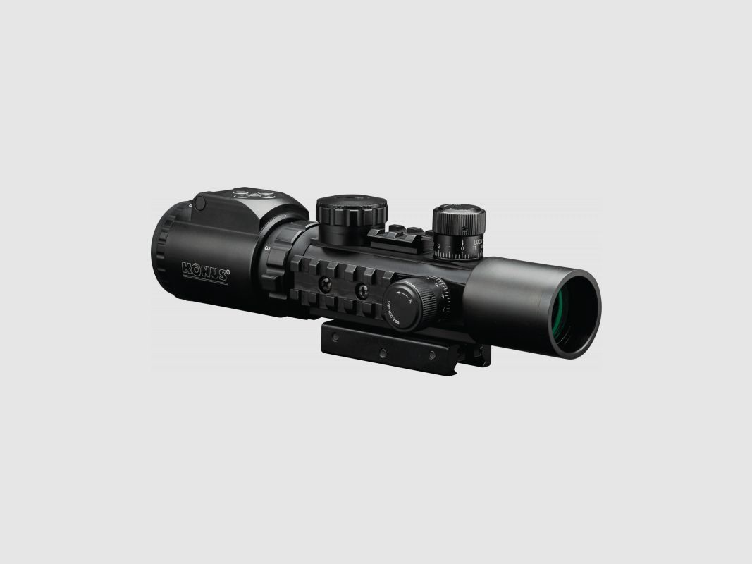 Konus Konuspro AS-34 2-6x28 Montage Picatinny et 11 mm, niveau à bulle, y compris des capuchons Flip-Up