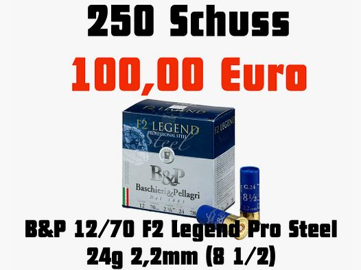 Baschieri&Pellagri F2 Legend Pro Steel tamaño nº 8 1/2 tamaño de perdigón 2,2mm 24g