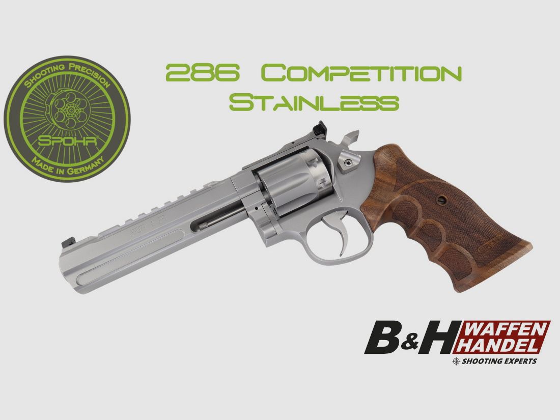  SPOHR 286 Competition Stainless .22lr 6 cali Revolwer Wyprodukowano w Niemczech, zdjęcie 1 z 12