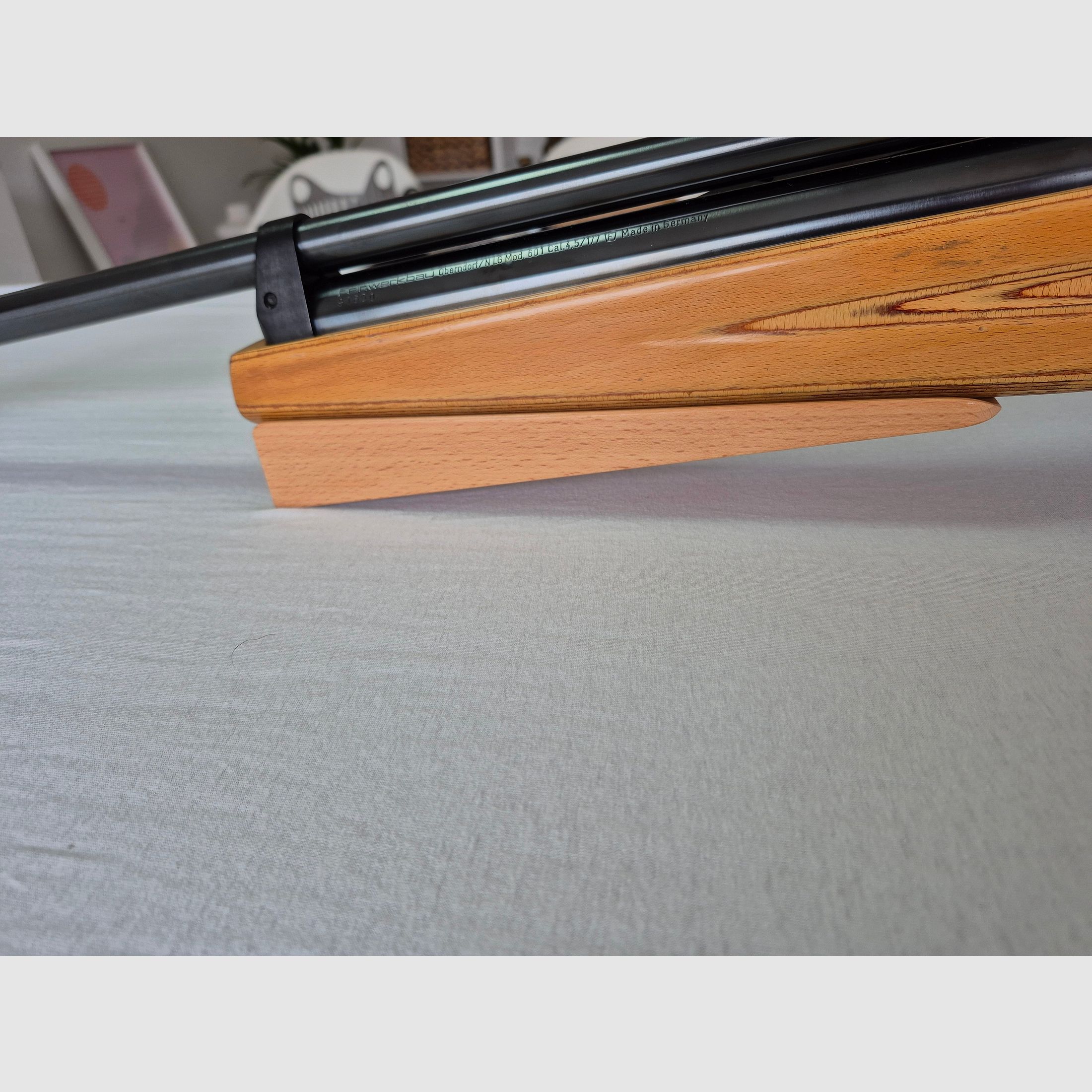 Feinwerkbau 601 omgebouwd voor liggende discipline