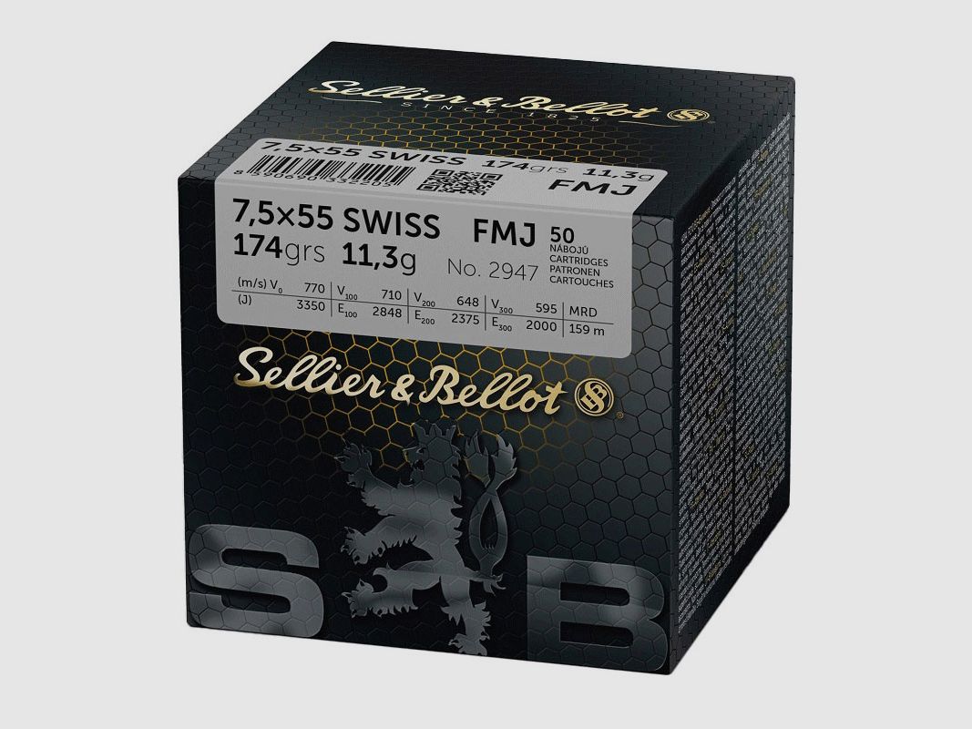 7,5×55 SWISS Sellier & Bellot FMJ 174gr, Bild 1 von 2