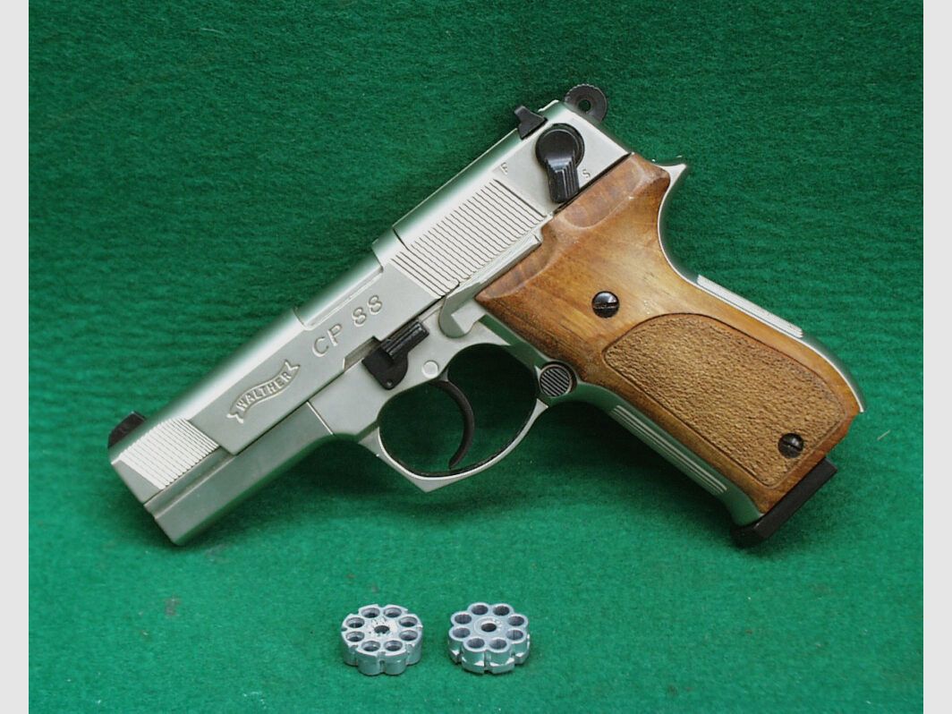 Walther CP88 - CO2 Sport Pistole, vernickelt/Holz