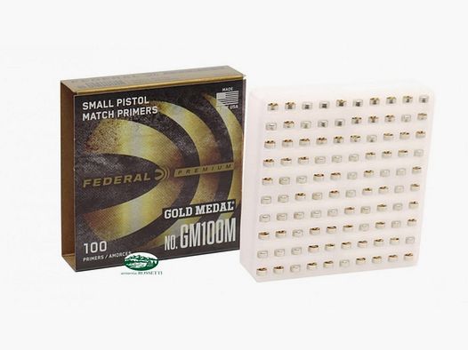 FEDERAL ZÜNDHÜTCHEN GM100 Small Pistol Gold Medal konf. 100 Stück
