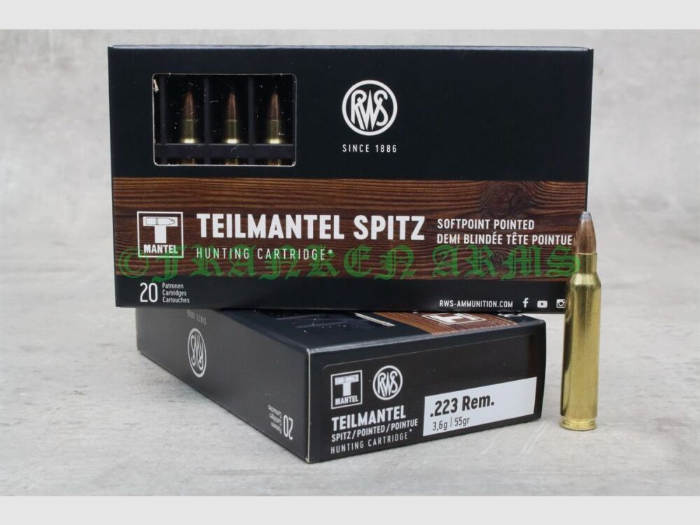 RWS giacca parziale .223 Rem. 55gr. 3,6g 20 pezzi prezzo per quantità