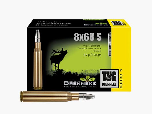 Brenneke 8×68 S TUG nature+ 9,7g/150grs. – 20 Stk.