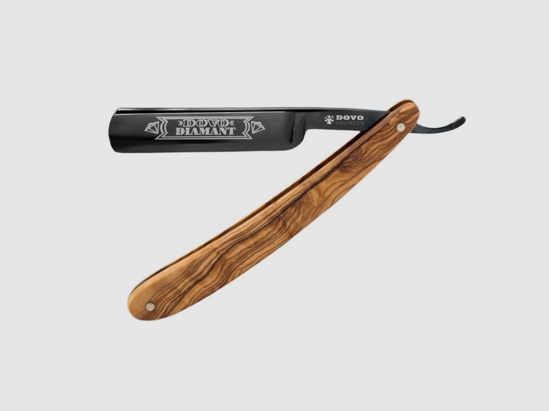 RASOIO DOVO 5/8 LEGNO D'OLIVO LAMA NERA IN CARBONIO