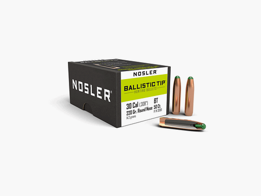 PALLE – NOSLER – BALLISTIC TIP SUBSONIC 30 caliber (.308″) RN 220grain (14.3grams) (50PZ)