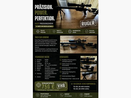 Ruger Precision Rimfire Repetierbüchse, Kal. .22lr