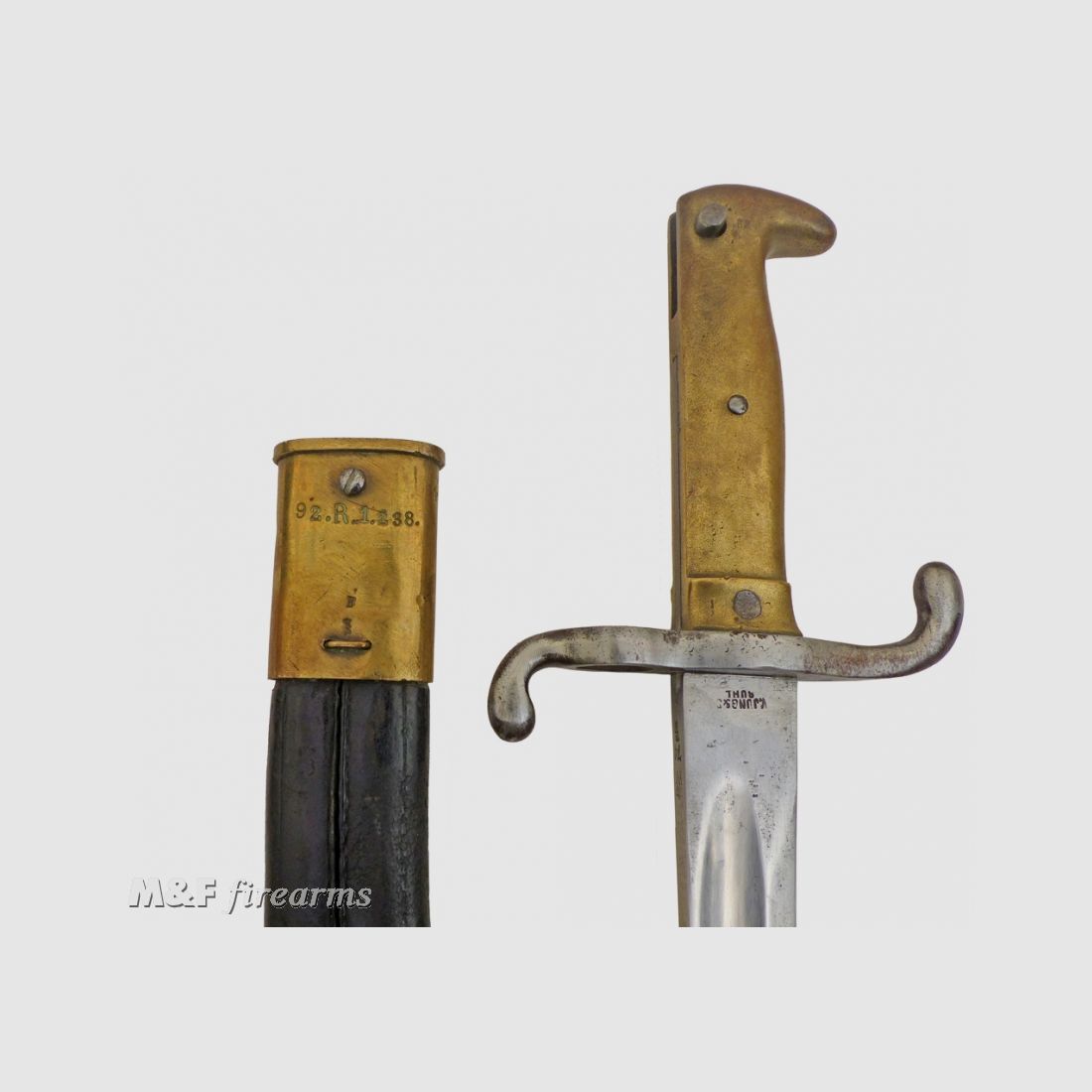 Deutsches (Braunschweigisches) Bajonett Infanterie-Seitengewehr (SG) M 1871 TS: 92.R.1.238