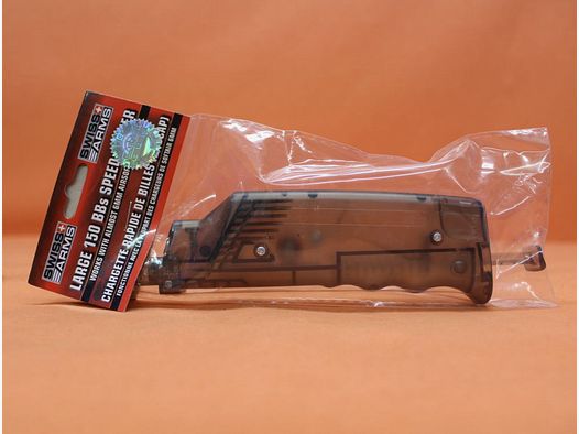 Cargador de velocidad GSG German Sport Guns Airsoft Firepower (603023) para 150 BB de polímero negro translúcido, incluye adaptador para pistolas