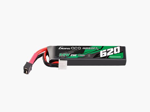 Gens Ace 25C 620mAh 2S1P 7.4V LiPo-Akku mit Mini-Deans(T)-Stecker
