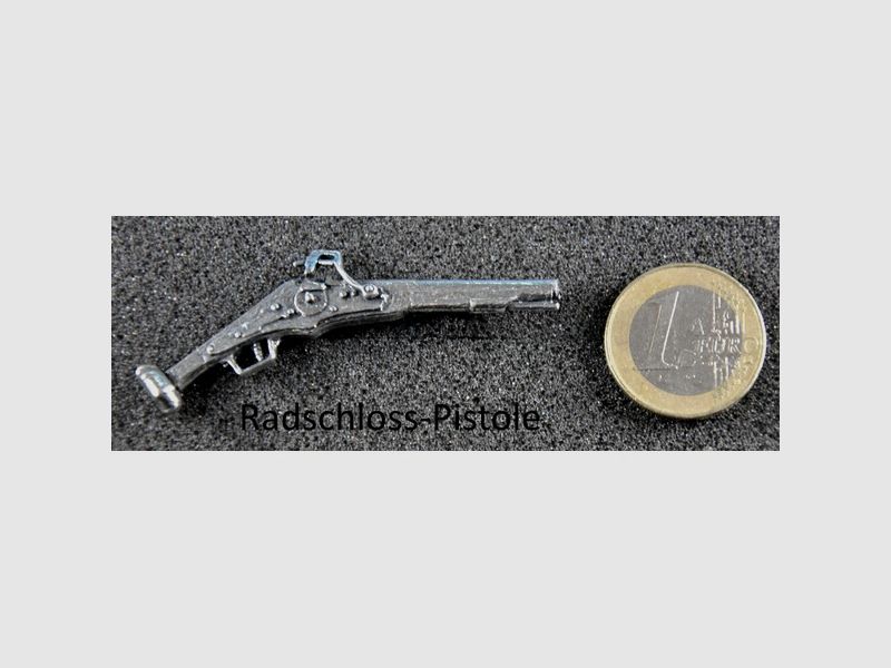 Radschloss-Pistole als Metall-Anstecker