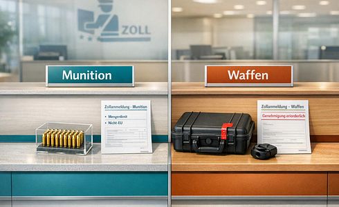 Zollanmeldung von Munition vs. Waffen: Unterschiede