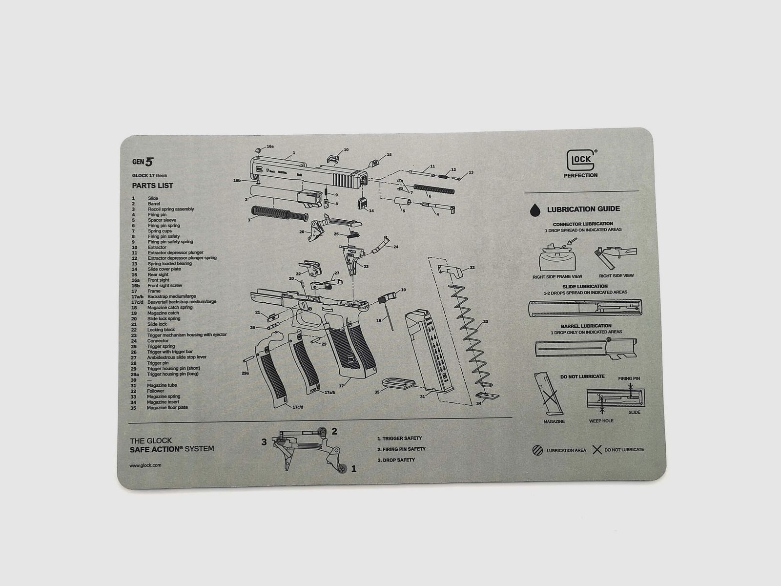 GLOCK GEN5 Unterlage Grau