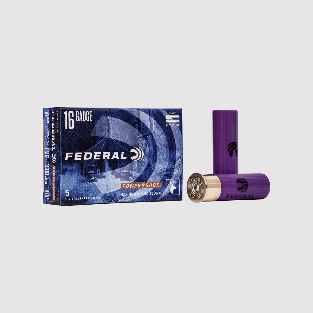 Patronen Federal Power-Shok Flintenlaufgeschoss Kaliber 16/70 23G Hohlspitze, Bild 2 von 2