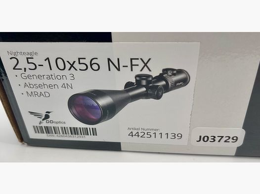 DDoptics NightEagle N-FX scope 2.5-10x56 Gen 3 MRAD with adapter