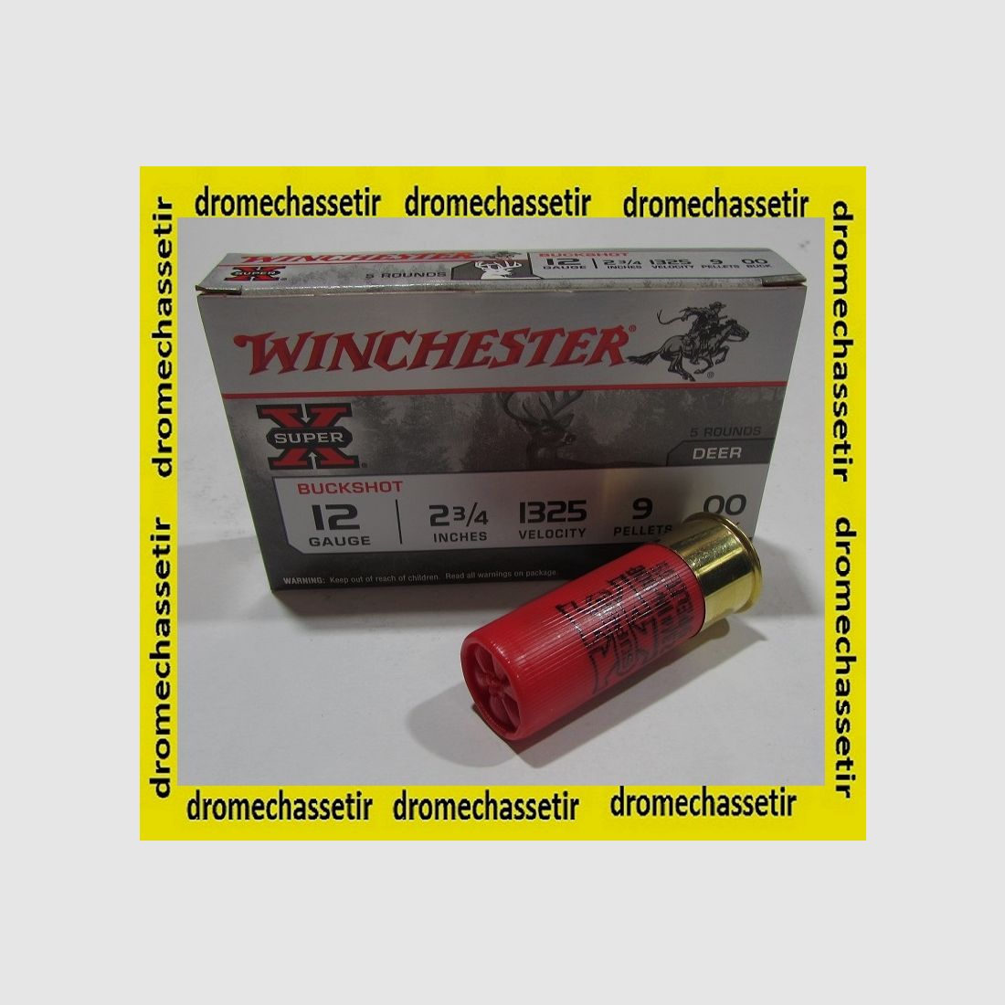Box mit 5 Patronen Winchester Super X Kal. 12/70 Flintenlaufgeschosse 9 gr