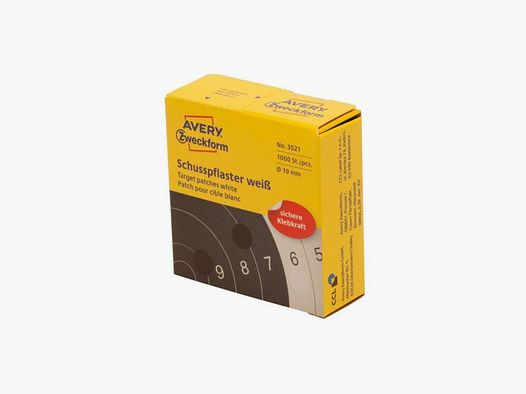 Avery Shooting Patches Ø 19mm 1,000 pieces | white