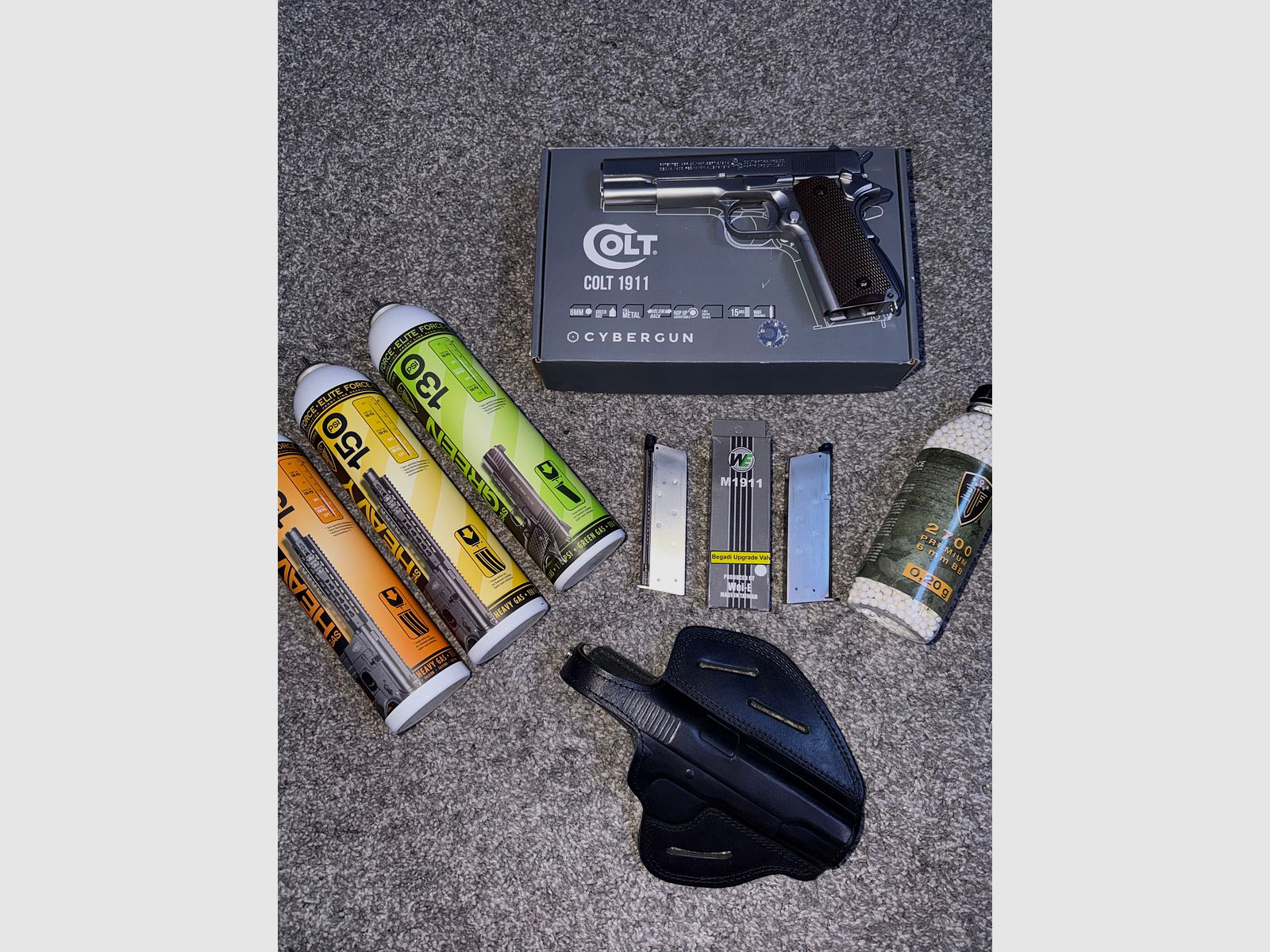 Cybergun / AWC Colt 1911A1 Vollmetall GBB 6mm BB silber