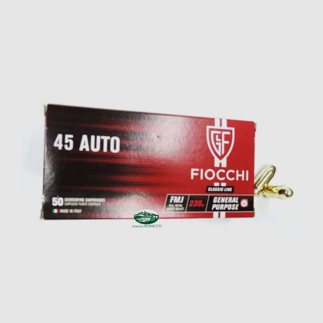 FIOCCHI Munition Kal.45 Auto FMJ 230gr. Packung 50 Stück.