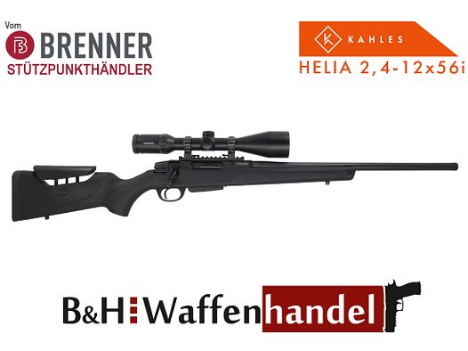 Neu: Brenner Komplettpaket BR20 Polymerschaft mit Kahles Helia 2.4-12x56i fertig montiert Jagd Repetierbüchse Komplettset (Best.Nr.: BR20PP11)