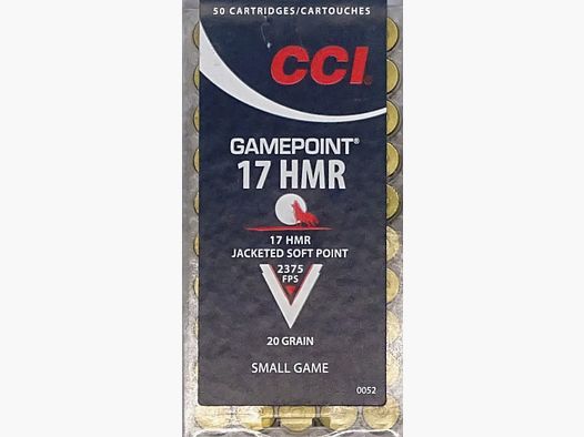 CCI .17HMR Gamepoint JSP 20grs - 50 shots