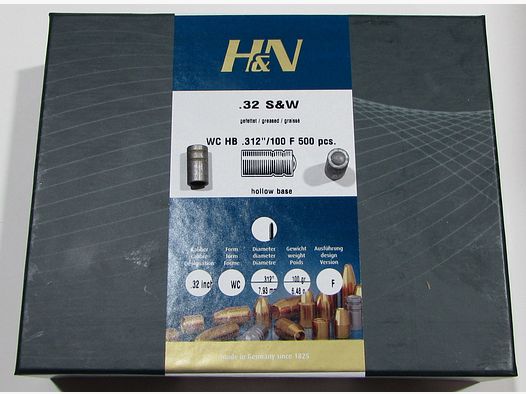Doos van 500 Kogels HN kal. 0,312 100grs WC HB